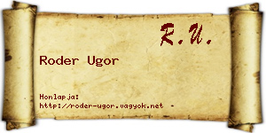 Roder Ugor névjegykártya